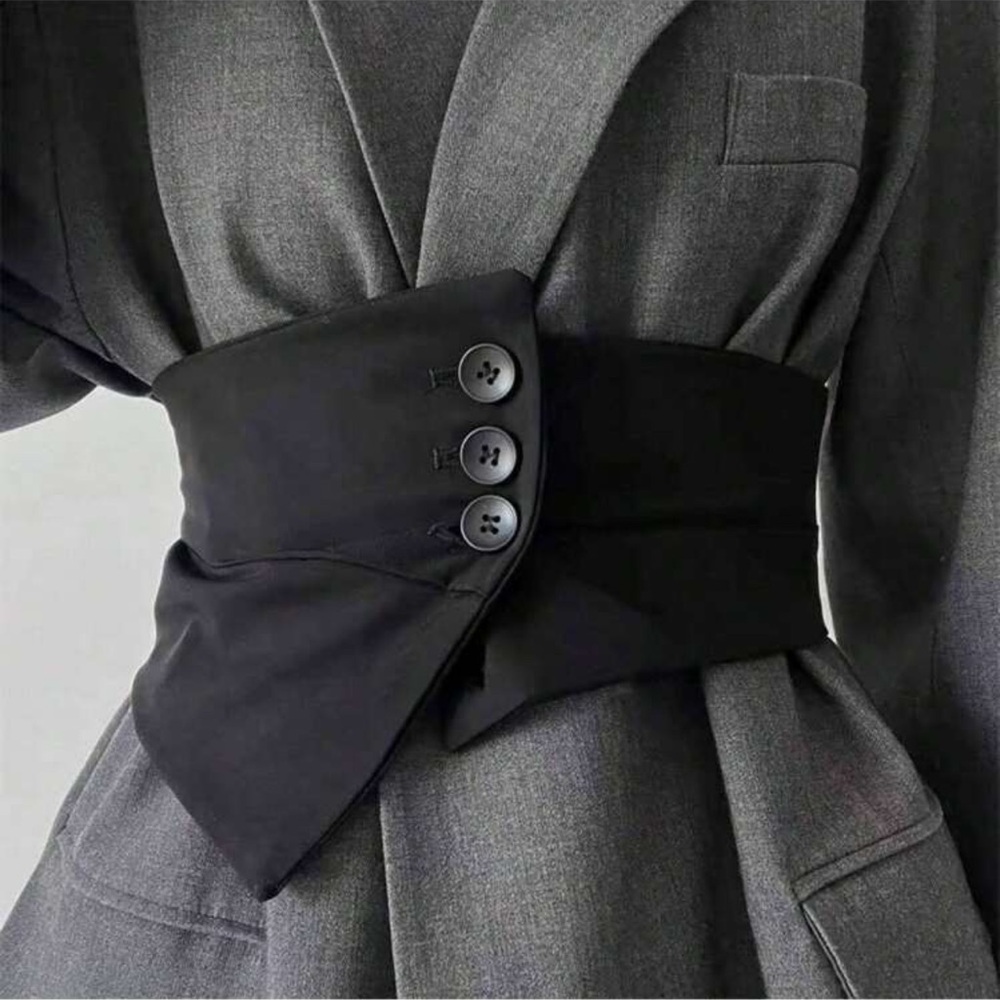 Black Wide Corset Assymetrical Belt
